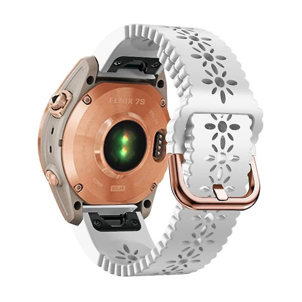 Til Garmin Fenix ​​7s / 6s / 5s Quick Release Lace Silikone Urbånd White