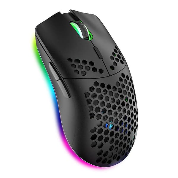 Trådlös spelmus, datormus med bikaksskal, ergonomisk Black