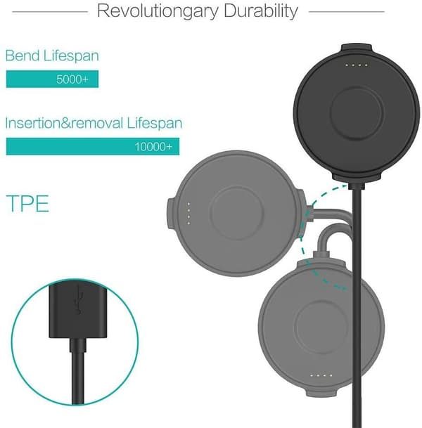 Lader for Ticwatch Pro 2020 USB-laderkabeldokk