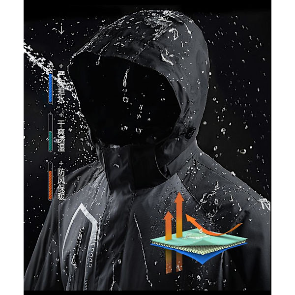 Dam Ski Wear Winter Warm Ski Hoodie Set Vindtät Vattentät 3 i 1 jacka gray 4xl