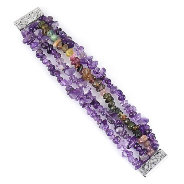 För Fitbit Versa Rough Stone Armband Watch Band Amethyst