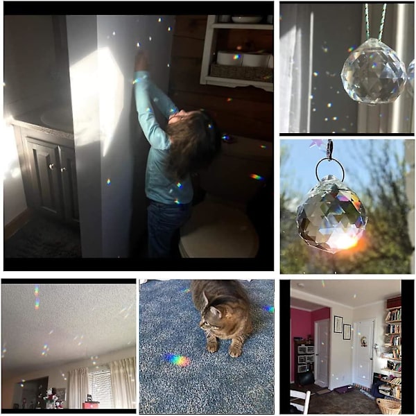 Klarglas Kristallkula Prism Pendant Suncatcher 40 mm förpackning om 2