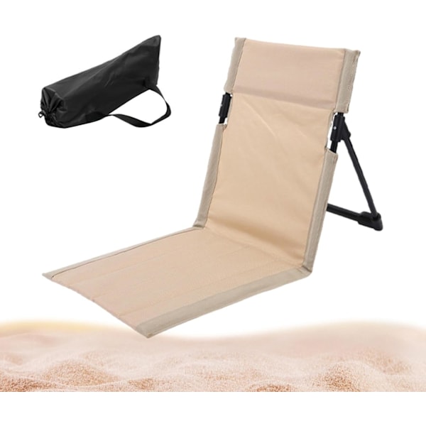 Lett Strandstol Justerbar og Vanntett Reise Strandstol Strand Solmatte Bærbar Justerbar Solseng Ferie Strandrygg Hvit