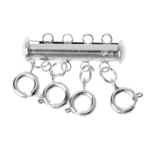 Fjäderspänne i rostfritt stål Hummerspännen Anslutningar Glidrörslås Distansspänne Multi Magnetisk silver 4 layer