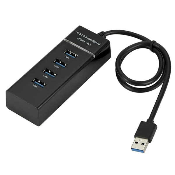 4 portar USB 3.0 hub splitter höghastighetshubb höghastighets multiexpansion för stationär PC bärbar datoradapter usb 3.0 Hub Black