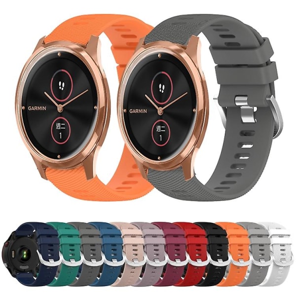 For Garminmove Luxe 20 mm ensfarget myk silikonklokkerem Grey