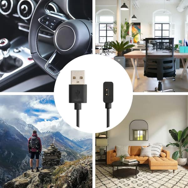 Lader for Xiaomi Mi Band 7 Pro/Poco Watch bæreveske (Svart)