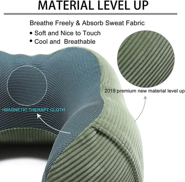 Resekudde i Memory Foam med 360-graders Huvudstöd grön