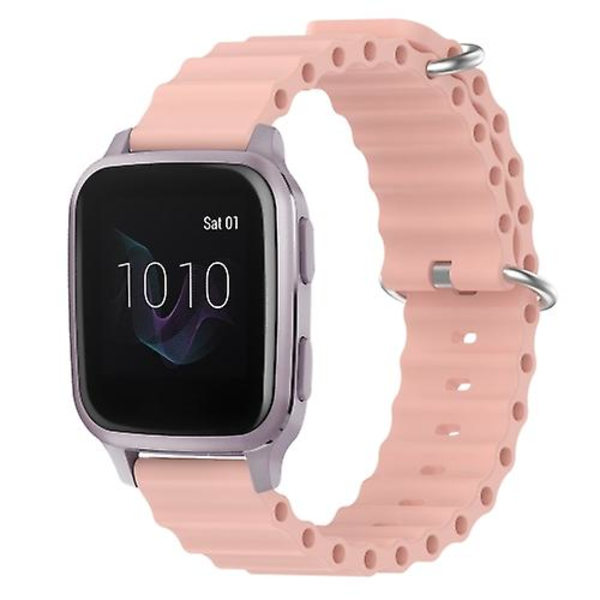 Til Garmin Venu Sq 20 mm Ocean Style Silikone ensfarvet urbånd Pink