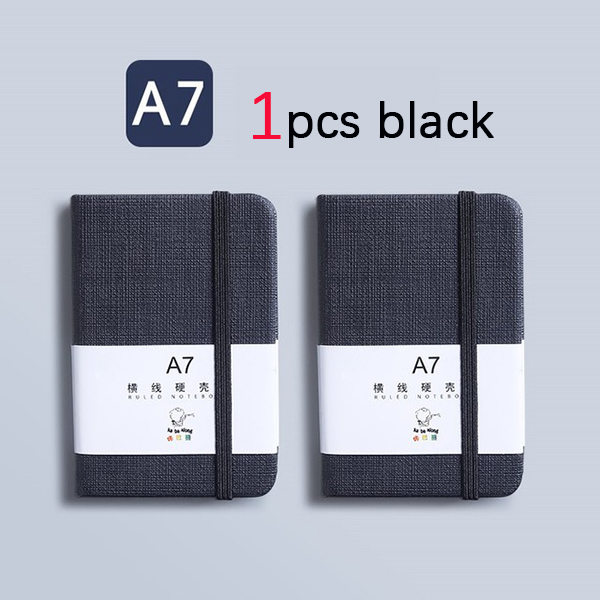 1st A7 Mini Notebook Bärbar ficka Anteckningsblock Memo Dagbok Planerare Agenda Organizer Skissbok Kontor Skola Brevpapper 96 ark Black