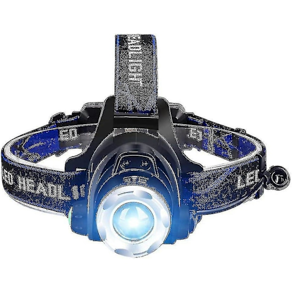 Oppladbar USB LED-hodelykt med 3 moduser, frontlykt, USB-kabel og 2 18650-batterier, lommelykt for fiske, camping, lesing