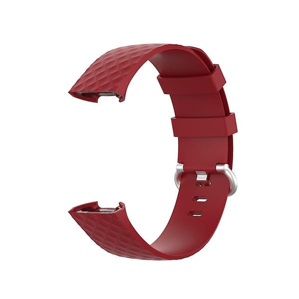 18 mm silverfärgad spänne Tpu watch för Fitbit Charge 4 / Charge 3 Se Red