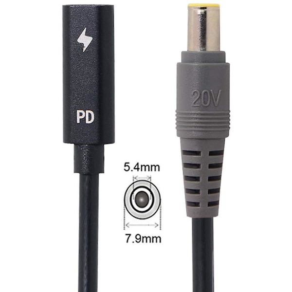 Pd induktionsladdningskabel Notebook Ultrabook Dc strömadapter Hane strömkabel 7.9x5.5mm