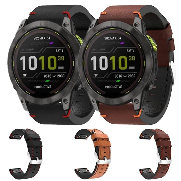 Garmin Enduro 2 26 mm nahka- watch Brown