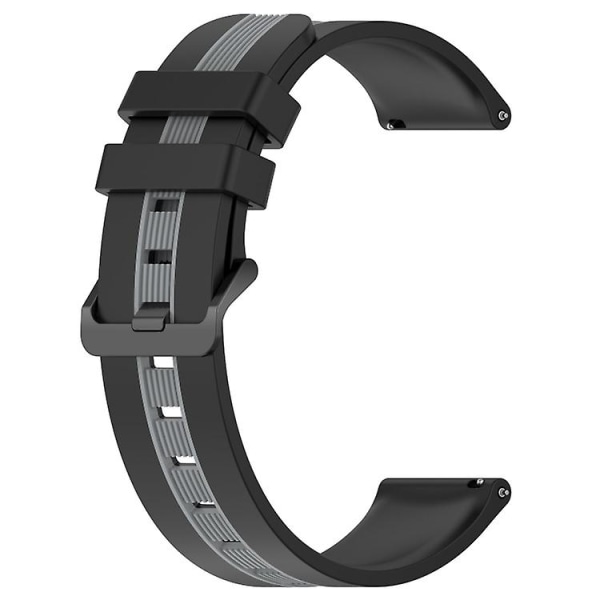 For Garmin Venu 2 Plus 20 mm vertikalt tofarget silikonklokkebånd Black-Grey