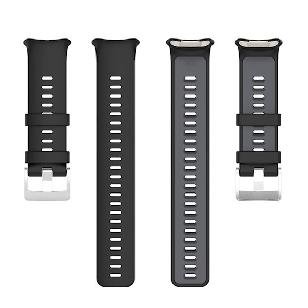 Til Polar Vantage V2 tofarvet silikoneurrem Black Grey