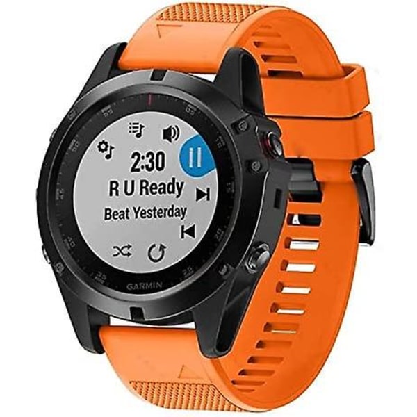 Silikonband Watch Fenix ​​5x 26mm bredd kompatibel med Fenix ​​5x/fenix 5x Plus/fenix 6x Pro Orange