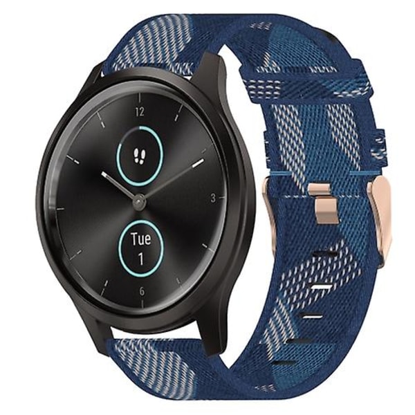 For Garmin Vivomove Style 20 mm nylonvevd klokkerem Blue