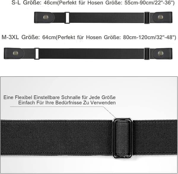 2-pack Spännbälte utan spänne - Osynligt bälte utan bulor