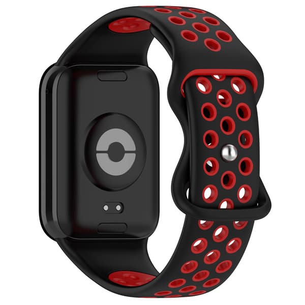 Stropp for Xiaomi Smart Band 8 Pro Tofarget Silikonstropp (Svart Rød)