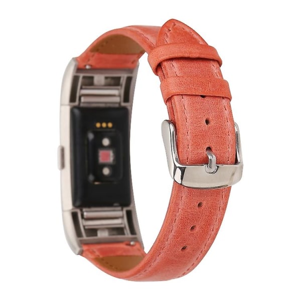Til Fitbit Charge 2 Fresh Style læderurrem Orange