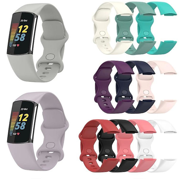 Til Fitbit Charge 5 monokromatisk silikone urrem White