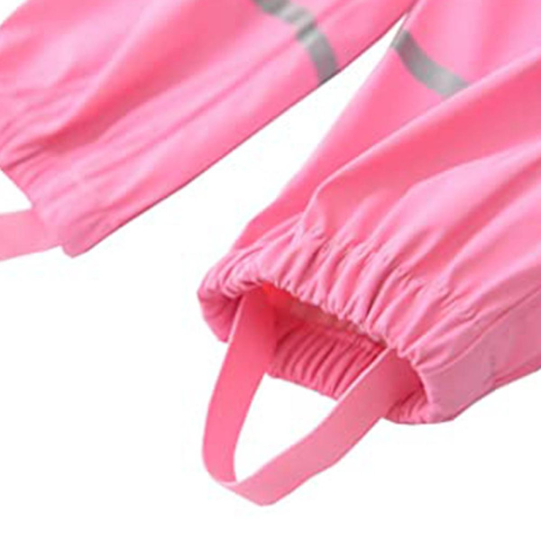 Pojkar Flickor Reflekterande Vattentäta Regnbyxor Lättvikts Regnkläder Pink 98cm