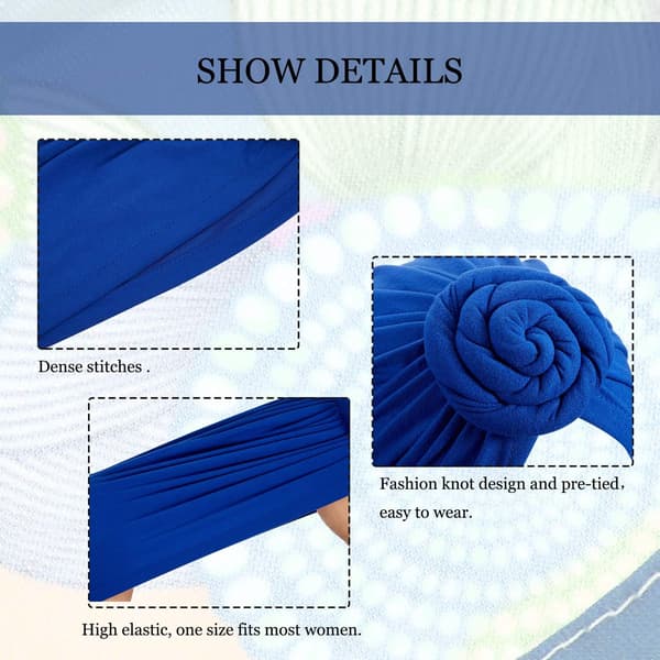 3 stycken turban för kvinnor knutna bonnetmössor C