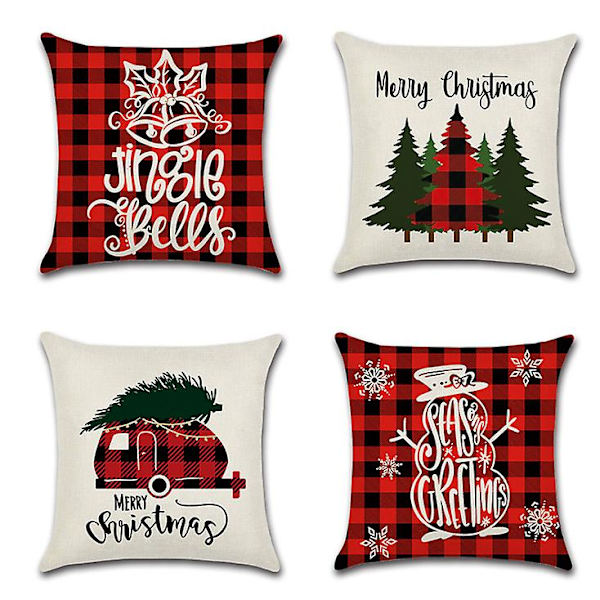 Chcristmas Dekoration Jul Kuddfodral Cover Soffa Kuddar