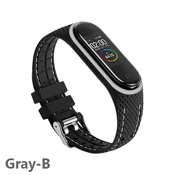 Silikonihihna Xiaomi Mi Band 6 7 5 3 4 Lisävarusteet Urheilurannekkeen Vaihtovyö Correa Ranneke Mi Band 7 6 Nfc Ranneke Gray-B Mi band 3 4