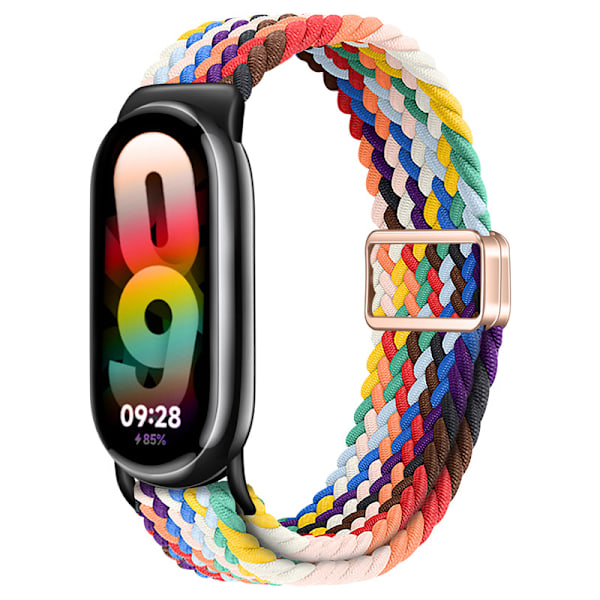 Smartwatch Armband för Xiaomi Band 9/Xiaomi Band 8 Flätad Nylonarmband (Regnbåge)