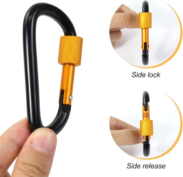 2,95-tommer D-Ring Skrue-låsekarabiner (3 stk)