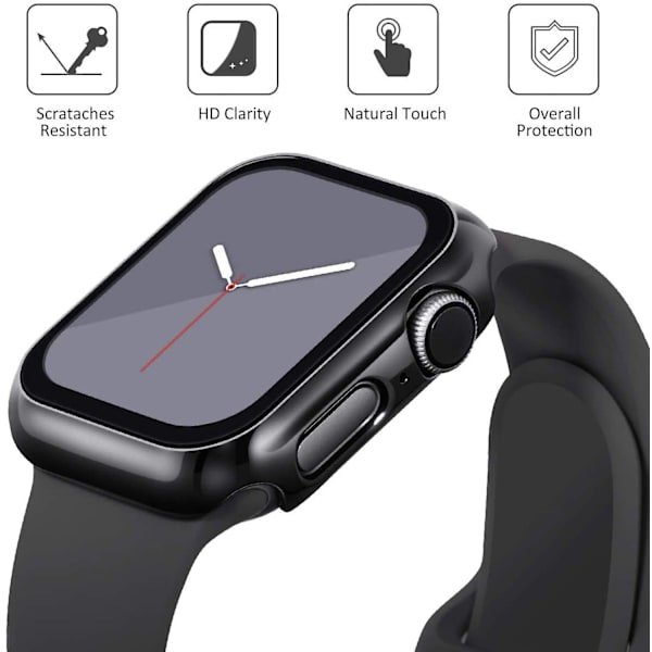 Glass+deksel For Apple Watch Case 44mm 40mm Iwatch 42mm 38mm Skjermbeskytter+støtfanger Tilbehør For Applewatch Series 5 4 3 Se 6 Wine red 42mm series 321