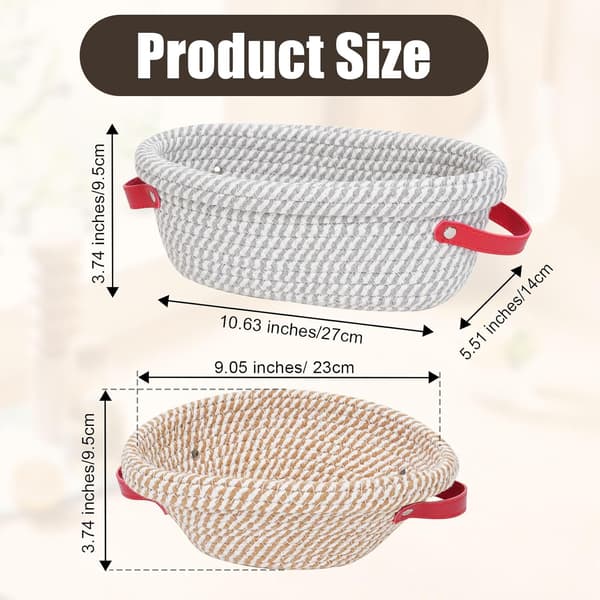 Banneton leivän kohotus kori, 25 cm soikea ja 23 cm pyöreä