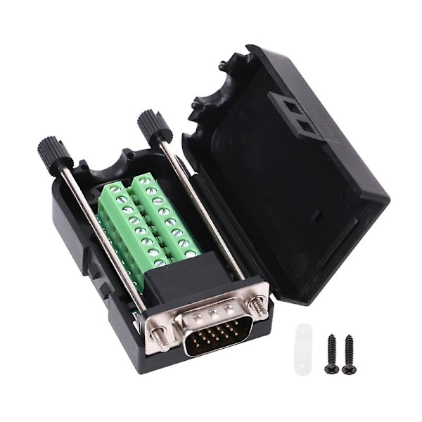 D-sub Db15 Vga Hona Hane Plug Breakout Terminals Skruv Typ gör-det-själv-kontakt Male