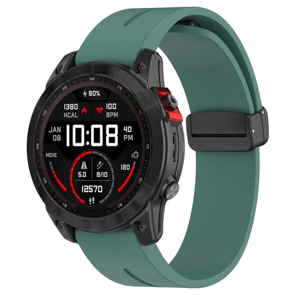 Sort spænde 22mm silikone urrem til Garmin Fenix 7/forerunner 965/955/945/935 Olive Green