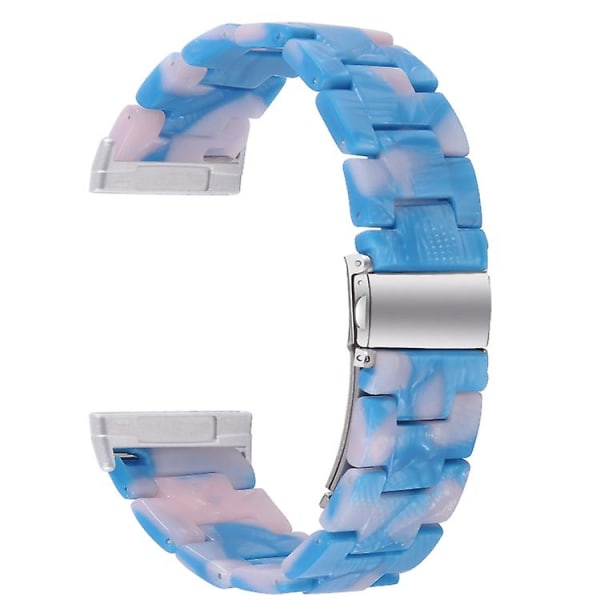 For Fitbit Versa 3 / Sense Universal Resin Watch Band Blue Pink