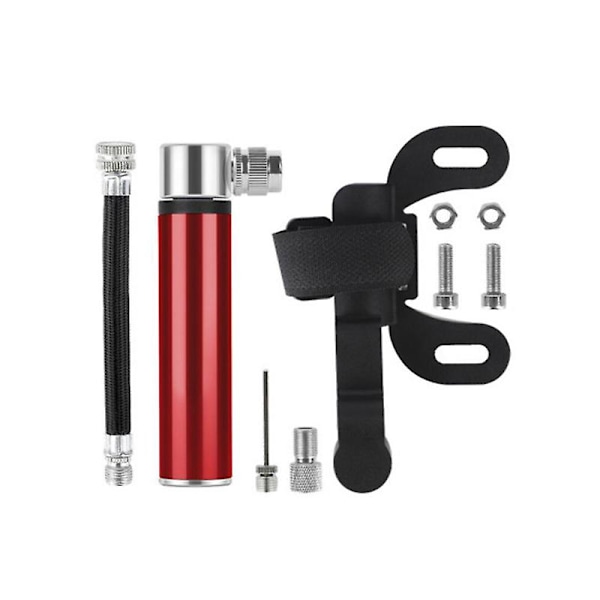 Mini-pyöräpumppu alumiiniseoksesta, MTB-maantiepyörän pumppu, kannettava pyörän renkaiden pumppu Red
