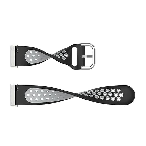 Til Fitbit Versa 4 / Sense 2 Dual Color Silikone urbånd White Black