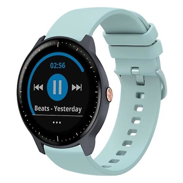 For Garmin Vivoactive3 Music 20 mm ensfarget myk silikonklokkerem Sapphire Green