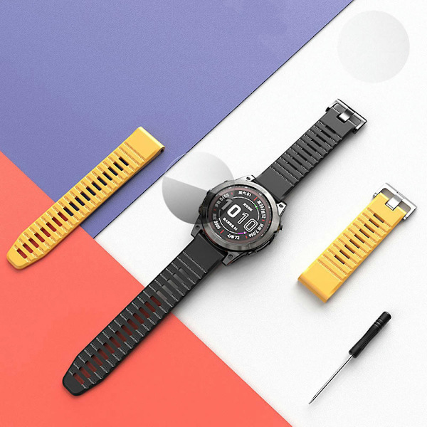 Handledssnöre i silikon, svettsäkert för Garmin Fenix 7 22 mm smartklocka Red