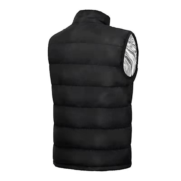 Uppvärmd väst män kvinnor Usb uppvärmd jacka uppvärmning termiska kläder Black 2XL