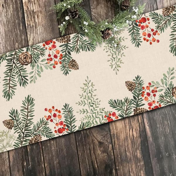 Tallkvistar Grenar mönster Bordslöpare Jul kök Bordsdekoration/33X275cm