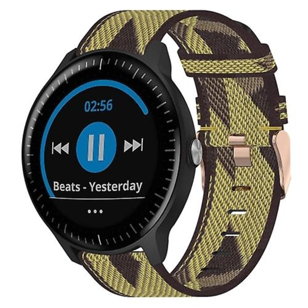 Til Garmin Vivoactive3 Music 20mm Nylon Woven Watch Band Yellow