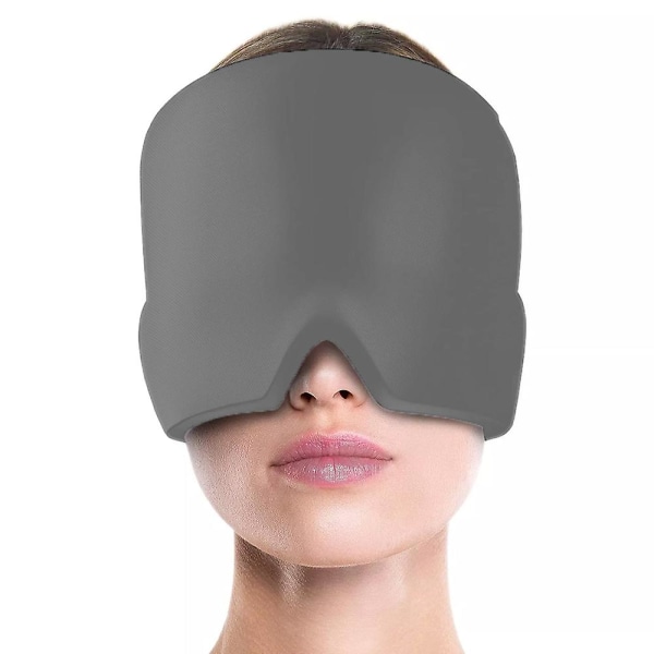 Gel Varm Kall Terapi Huvudvärk Migrän Relief Cap För Chemo, Sinus, Nacke Bärbar Wrap Stress Tryck Smärta Massage GREY SET