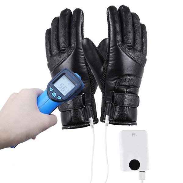 Moottoripyörä Sähkölämmitteiset Käsineet Kosketusnäyttö Talvi Lämmin Vedenpitävä Tuulenpitävä A-USB Constant temperature