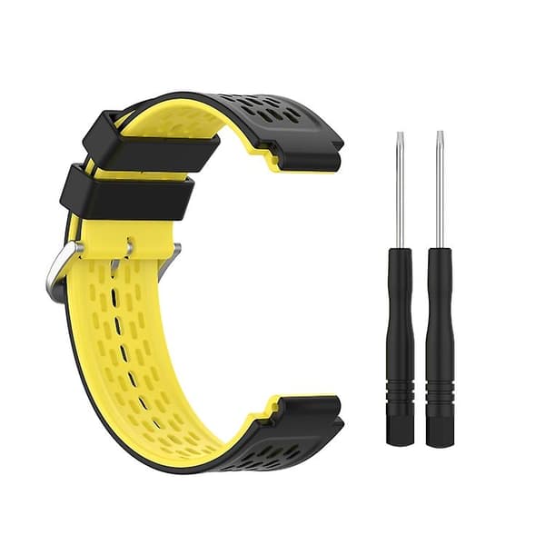 För Garmin Approach S2 / S4 Tvåfärgs watch Black Yellow