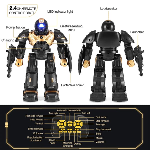 RC-robotleker, geststyrt programmerbar RC-robotleke, snakkende, dansende gull