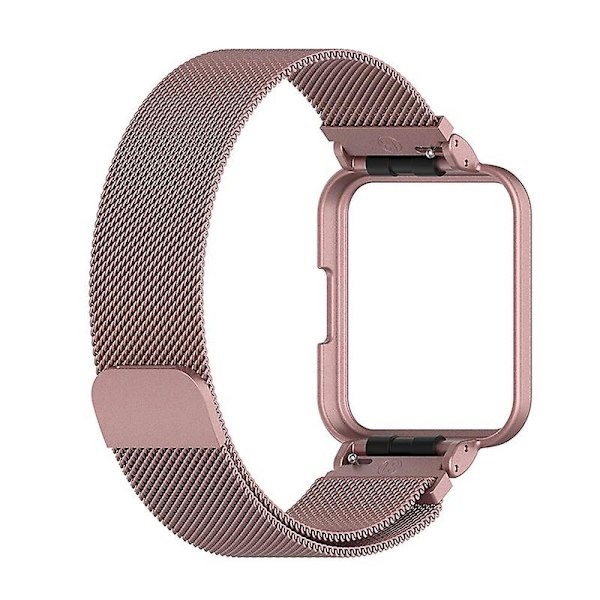 Til Xiaomi Redmi Watch 2 Lite Milanese Magnetisk Rem med Urkasse Pink