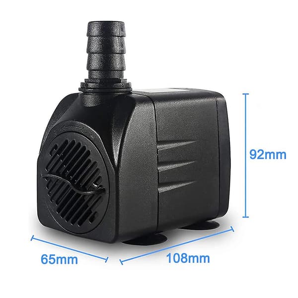Dränkbar pump, fontänvattenpump med 4 sugkoppar, 3 munstycken EU Plug  45W